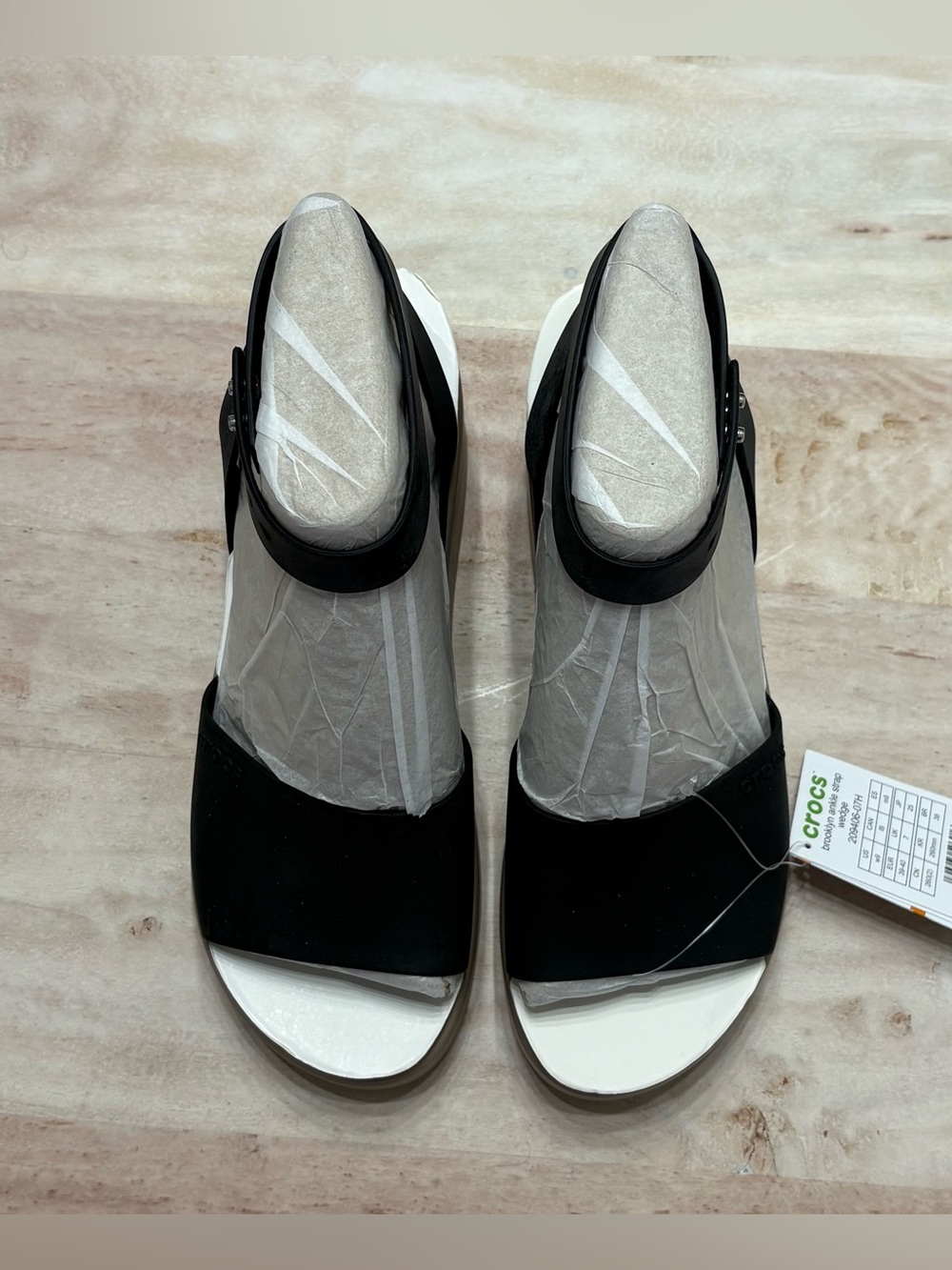 CROCS Brooklyn Ankle Strap Wedge Sandal - Picture 3 of 10